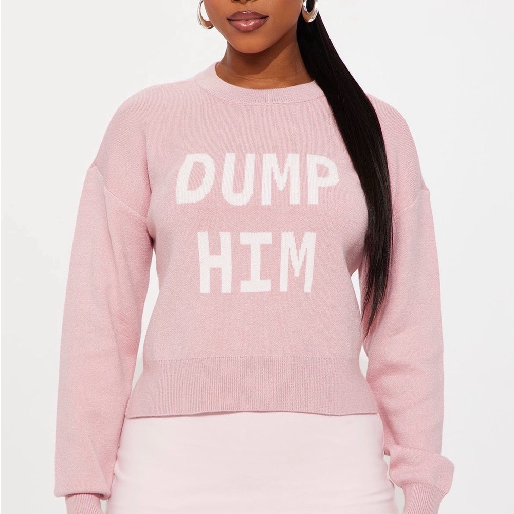 Fashion Nova Dump Him Pullover Sweater - Pink
